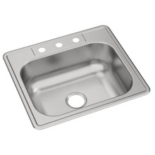 ELKAY  DSE125223 Dayton Stainless Steel 25" x 22" x 8-1/16", 3-Hole Single Bowl Drop-in Sink
