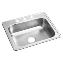 ELKAY  DW50125223 Dayton Stainless Steel 25" x 22" x 6-9/16", 3-Hole Single Bowl Drop-in Sink (50 Pack)
