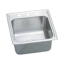 ELKAY  DLRQ1919101 Lustertone Classic Stainless Steel 19-1/2" x 19" x 10-1/8", 1-Hole Single Bowl Drop-in Laundry Sink with Quick-clip