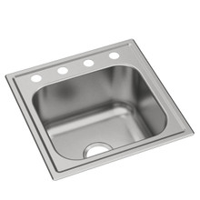 ELKAY  DPC1202010OS4 Dayton Stainless Steel 20" x 20" x 10-1/8", OS4-Hole Single Bowl Drop-in Laundry Sink