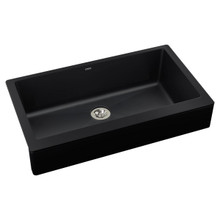 ELKAY  ELXUFP3620CA0 Quartz Luxe 35-7/8" x 20-15/16" x 9" Single Bowl Farmhouse Sink with Perfect Drain, Caviar