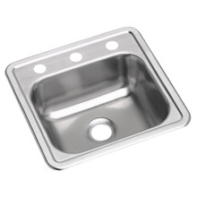 ELKAY  D115163 Dayton Stainless Steel 15" x 15" x 5-3/16", 3-Hole Single Bowl Drop-in Bar Sink with 3-1/2" Drain Opening