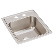 ELKAY  LRQ15172 Lustertone Classic Stainless Steel 15" x 17-1/2" x 7-5/8", 2-Hole Single Bowl Drop-in Bar Sink with Quick-clip