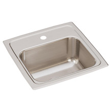 ELKAY  BLR15161 Lustertone Classic Stainless Steel 15" x 15" x 7-1/8", 1-Hole Single Bowl Drop-in Bar Sink with 3-1/2" Drain