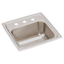 ELKAY  BLR153 Lustertone Classic Stainless Steel 15" x 15" x 7-1/8", 3-Hole Single Bowl Drop-in Bar Sink with 2" Drain