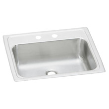ELKAY  PSLVR19172 Celebrity Stainless Steel 19" x 17" x 6-1/8", 2-Hole Single Bowl Drop-in Bathroom Sink with Overflow