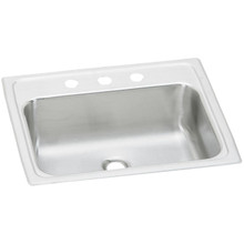 ELKAY  PSLVR19173 Celebrity Stainless Steel 19" x 17" x 6-1/8", 3-Hole Single Bowl Drop-in Bathroom Sink with Overflow