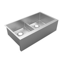 ELKAY  EFRUFFA3417 Crosstown 16 Gauge Stainless Steel 35-7/8" x 20-1/4" x 9" Equal Double Bowl Tall Farmhouse Sink with Aqua Divide