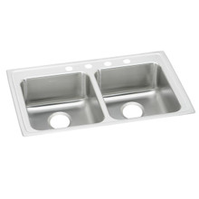 ELKAY  LRAD3722551 Lustertone Classic Stainless Steel 37" x 22" x 5-1/2", 1-Hole Equal Double Bowl Drop-in ADA Sink