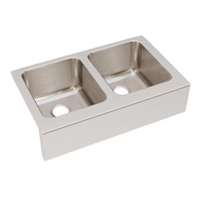 ELKAY  ELUHF332010 Lustertone Classic Stainless Steel 33" x 20-1/2" x 10", Equal 0-Hole Double Bowl Farmhouse Sink