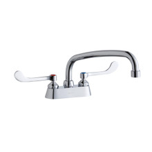 ELKAY  LK406AT12T6 4" Centerset with Exposed Deck Faucet with 12" Arc Tube Spout 6" Wristblade Handles