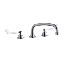 ELKAY  LK800AT12T6 8" Centerset with Concealed Deck Faucet with 12" Arc Tube Spout 6" Wristblade Handles Chrome