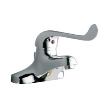 ELKAY  LK423L7 4" Centerset with Exposed Deck Lavatory Faucet Pop-Up Drain Integral Spout Single Control 7" Wristblade Handle