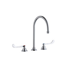 ELKAY  LK800GN08T6 8" Centerset with Concealed Deck Faucet with 8" Gooseneck Spout 6" Wristblade Handles Chrome