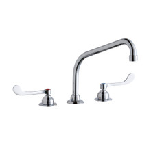 ELKAY  LK800HA10T6 8" Centerset with Concealed Deck Faucet with 10" High Arc Spout 6" Wristblade Handles Chrome