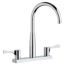 ELKAY  LKD2423BHC 8" Centerset Exposed Deck Mount Faucet with Gooseneck Spout and 4" Lever Handles Chrome