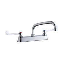ELKAY  LK810AT08T6 8" Centerset with Exposed Deck Faucet with 8" Arc Tube Spout 6" Wristblade Handles Chrome