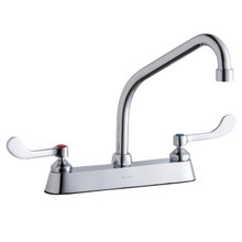 ELKAY  LK810HA08T4 8" Centerset with Exposed Deck Faucet with 8" High Arc Spout 4" Wristblade Handles Chrome