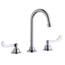ELKAY  LK800GN05T4 8" Centerset with Concealed Deck Faucet with 5" Gooseneck Spout 4" Wristblade Handles Chrome
