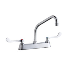 ELKAY  LK810HA08T6 8" Centerset with Exposed Deck Faucet with 8" High Arc Spout 6" Wristblade Handles Chrome