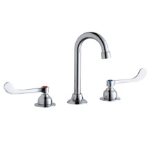 ELKAY  LK800GN04T6 8" Centerset with Concealed Deck Faucet with 4" Gooseneck Spout 6" Wristblade Handles Chrome