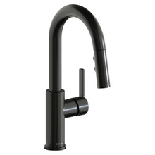 ELKAY  LKAV3032BK Avado Single Hole Bar Faucet with Pull-down Spray and Lever Handle Black Stainless