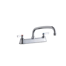 ELKAY  LK810AT10L2 8" Centerset with Exposed Deck Faucet with 10" Arc Tube Spout 2" Lever Handles Chrome