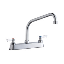 ELKAY  LK810HA10L2 8" Centerset with Exposed Deck Faucet with 10" High Arc Spout 2" Lever Handles Chrome