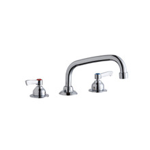 ELKAY  LK800AT08L2 8" Centerset with Concealed Deck Faucet with 8" Arc Tube Spout 2" Lever Handles Chrome