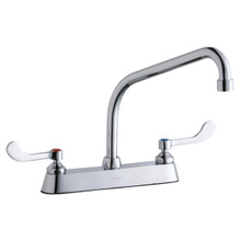 ELKAY  LK810HA10T4 8" Centerset with Exposed Deck Faucet with 10" High Arc Spout 4" Wristblade Handles Chrome