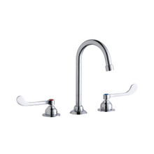 ELKAY  LK800GN05T6 8" Centerset with Concealed Deck Faucet with 5" Gooseneck Spout 6" Wristblade Handles Chrome