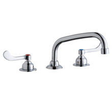 ELKAY  LK800AT08T4 8" Centerset with Concealed Deck Faucet with 8" Arc Tube Spout 4" Wristblade Handles Chrome