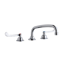ELKAY  LK800AT10T6 8" Centerset with Concealed Deck Faucet with 10" Arc Tube Spout 6" Wristblade Handles Chrome
