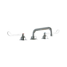 ELKAY  LK800TS08T6 8" Centerset with Concealed Deck Faucet with 8" Tube Spout 6" Wristblade Handles Chrome