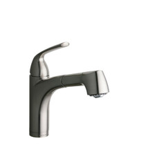 ELKAY  LKGT1042NK Gourmet Single Hole Bar Faucet Pull-out Spray and Lever Handle Brushed Nickel