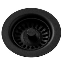 ELKAY  LKQS35BK Polymer Drain Fitting with Removable Basket Strainer and Rubber Stopper -Black