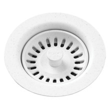 ELKAY  LKQS35WH Polymer Drain Fitting with Removable Basket Strainer and Rubber Stopper -White