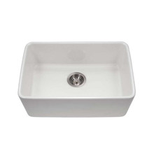 HamatUSA  CHE-2417SU-WH Undermount Fireclay Single Bowl Kitchen Sink, White