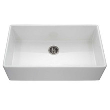 HamatUSA  CHE-3620SA-WH Apron-Front Fireclay Single Bowl Kitchen Sink, White