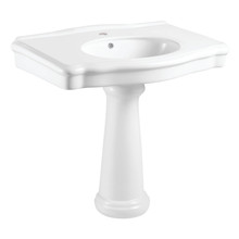 Kingston Brass  Fauceture VPB3510 Sovereign 35" Ceramic Pedestal Sink (Single Hole), - Glossy White