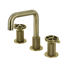Kingston Brass  KS1413CG Fuller Widespread Bathroom Faucet with Push Pop-Up, - Antique Brass