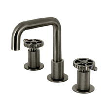 Kingston Brass  KS141BSSCG Fuller Widespread Bathroom Faucet with Push Pop-Up, Black Stainless