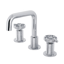 Kingston Brass  KS1411RKX Webb Widespread Bathroom Faucet with Push Pop-Up, - Polished Chrome