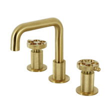 Kingston Brass  KS1417RKX Webb Widespread Bathroom Faucet with Push Pop-Up, - Brushed Brass