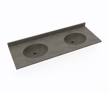 Swanstone VT022612B.209 Ellipse 22 x 61 Double Bowl Vanity Top in Charcoal Gray