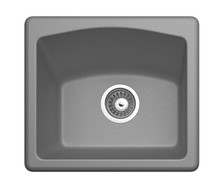 Swanstone QZ01816BS.173 16 x 18 Granite Dual Mount Bar Sink in Metallico