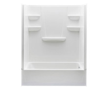 Swanstone  VP6030CTSL.010 60 x 30 Solid Surface Alcove Left Hand Drain Four Piece Tub Shower in White