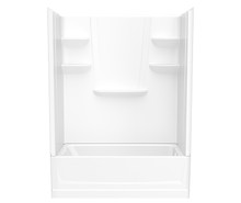 Swanstone  VP6030CTSML.010 60 x 30 Solid Surface Alcove Left Hand Drain Four Piece Tub Shower in White