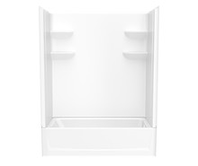 Swanstone  VP6030CTS2AL.010 60 x 30 Solid Surface Alcove Left Hand Drain Four Piece Tub Shower in White