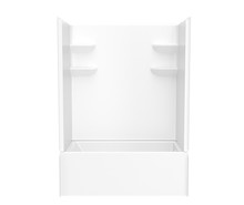 Swanstone  VP6032CTSMM2L.010 60 x 32 Solid Surface Alcove Left Hand Drain Four Piece Tub Shower in White